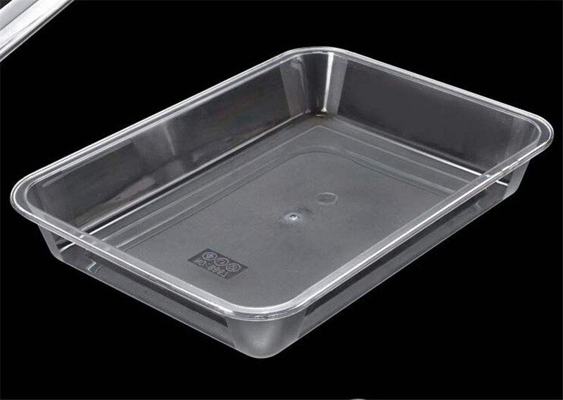 Bandejas de plástico acrílico para servir, platos rectangulares transparentes para servir frutas y verduras, juego de cena, platos cuadrados