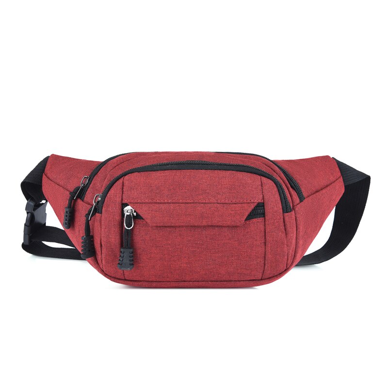 Marsupio da uomo borsa portafoglio da uomo borsa da cintura Casual grande per telefono borsa da donna borsa da viaggio in tela borsa da moto Fanny Banana Hip: A-red