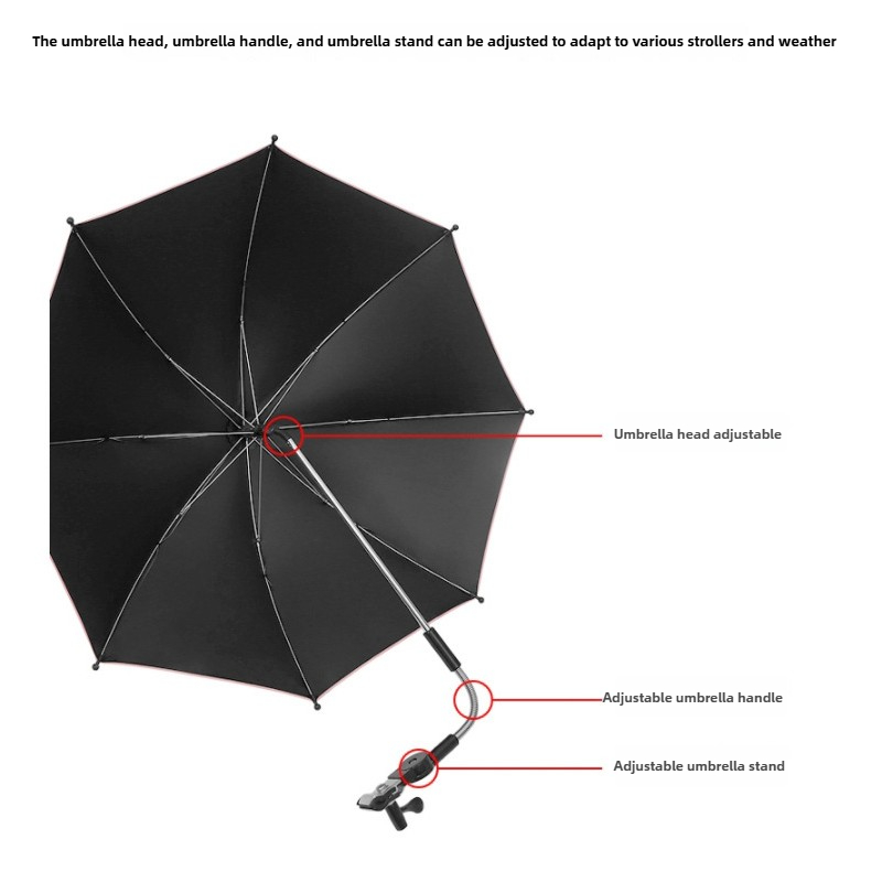 Carrinho de bebê dobrável guarda-chuva uv sol proteção contra chuva 360 graus ajustável universal carrinho pára-sol dossel capa bebê