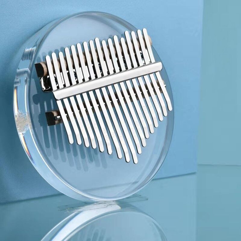 Kalimba 17 Keys Crystal Full Transparent Thumb Piano Acrylic African Mbira Calimba Finger Piano with Tuning hammer Kalimba Case: Round