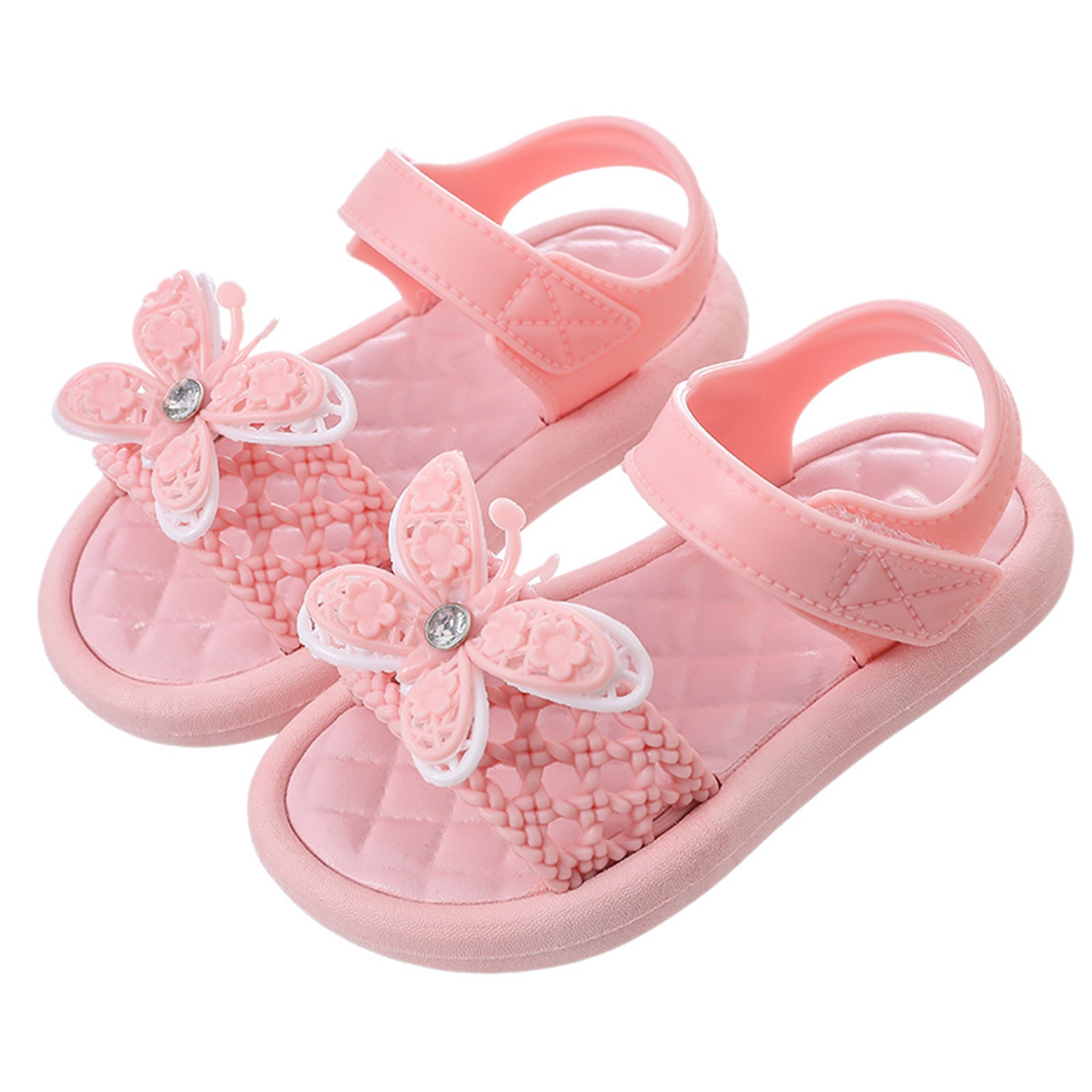Mädchen Sandalen, Schmetterling Dekoration Nicht-Unterhose Weiche Sohle Sommer Flache Schuhe drinnen draussen Schuhe