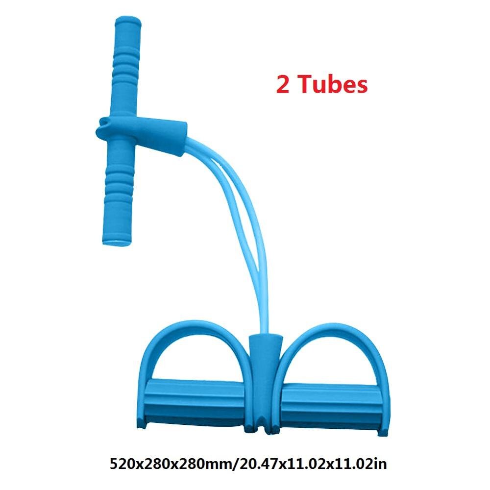 Fitness Elastische Zitten Pull Spanning Touw Oefening Thuis Yoga Apparatuur Latex Pedaal Training Gewichtsverlies Sport Sterke Vrouwen Mannen: 2 Tubes Blue