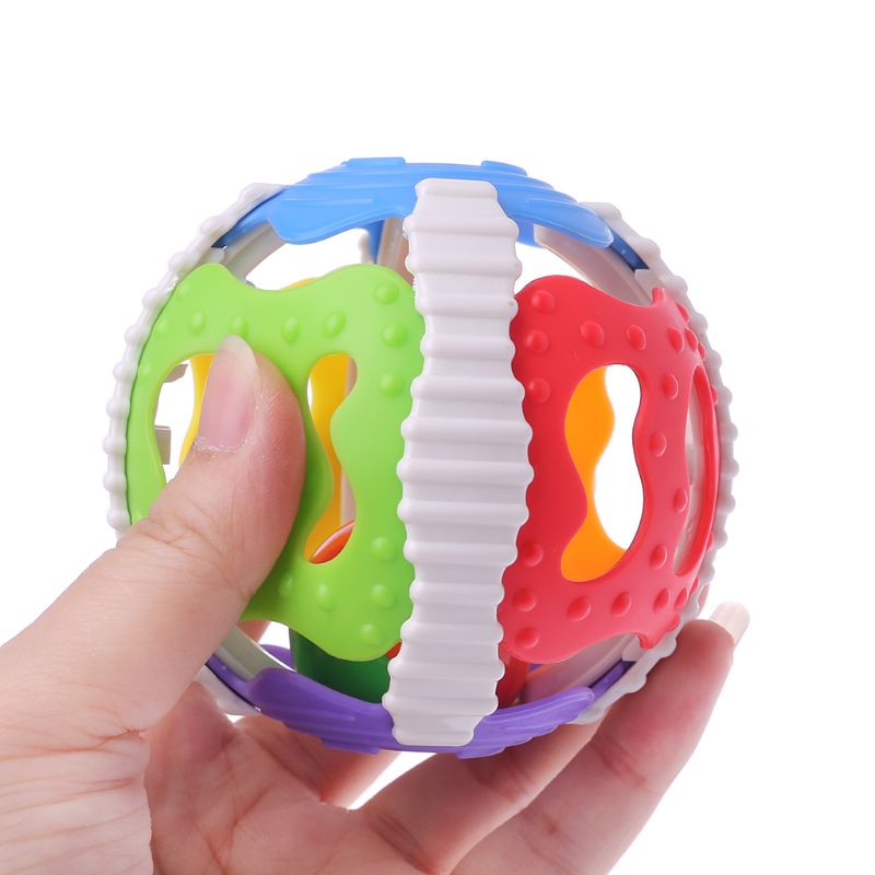 Cascabel-sonajeros de mano para bebés, juguete educativo para actividades con el dedo y pelota