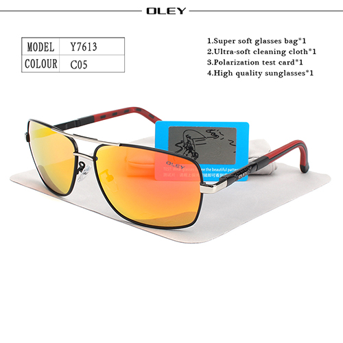 OLEY Polarisierte Sonnenbrille Männer Neue Augen Schützen Sonnenbrille Mit Zubehör Unisex fahren brille oculos de sol: Y7613 C5