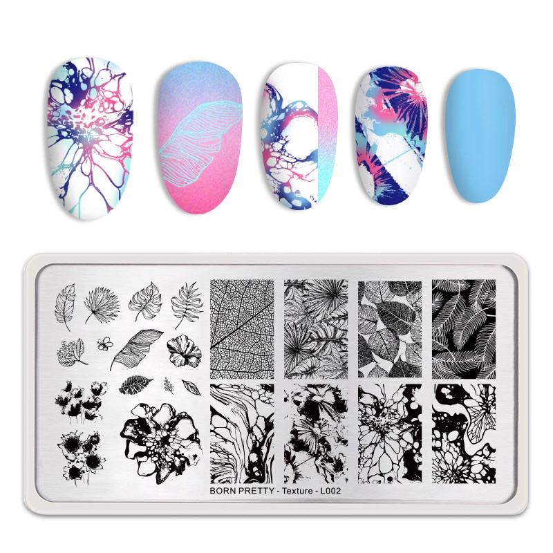 Nagelstempelplaten rechthoekige nagelsjabloon bloemen bladeren geometrische patronen manicure nagels stempelplaten herfstthema