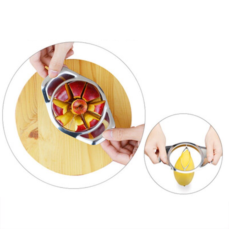 Roestvrijstalen appelsnijder fruit 6 gelijke delen appel gesneden mango kern verwijderaar fruitsnijder