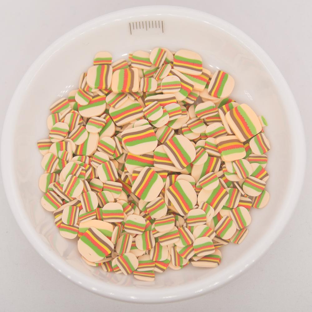 65g broodcake kaas hamburgervorm klei polymeren sprinkles voor telefoondecoratie, schudkaarten diy, nail art: 3 mix 1 en 2