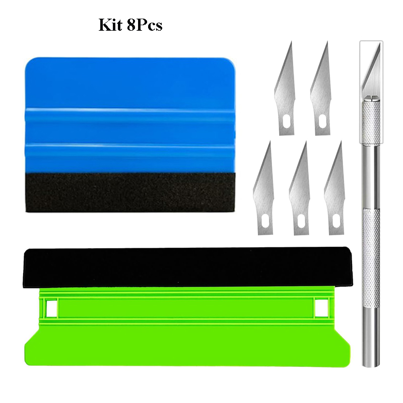 Window Film Tint Tools Large Felt Squeegee Safety Cutter Car Wrap Edge Trimming Squeegee Vinyl Wrap Tools Kit Decal Applicator: black