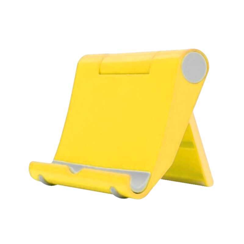 7 Colors Mobile Phone Desk Stand Foldable Phone Holder Tripod Plastic Adjustable Universal Phone Table Holder Stand Non-slip: Yellow