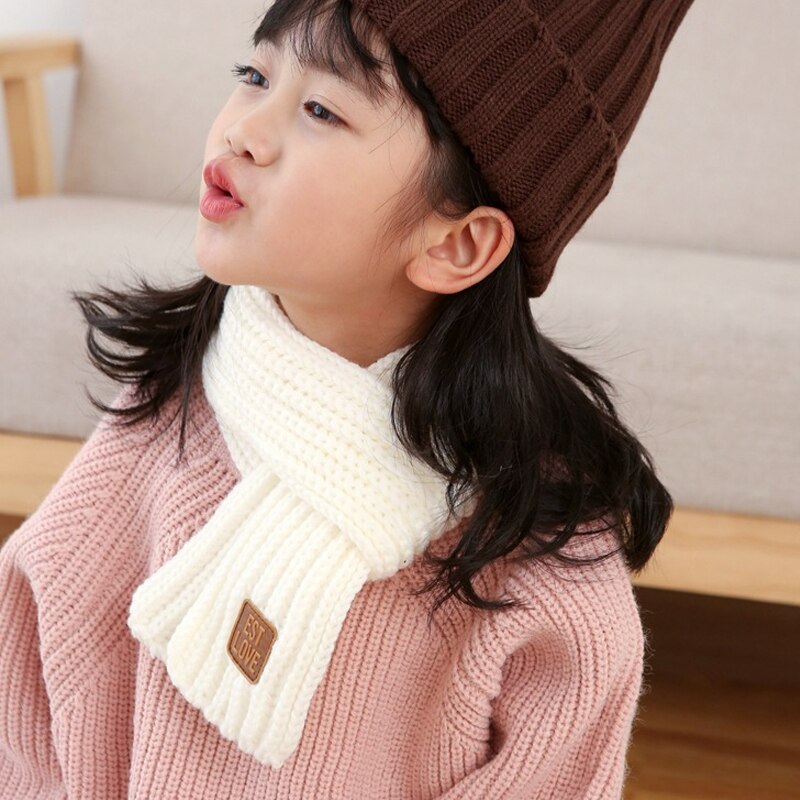 Écharpe en tricot unisexe pour bébé, fille et garçon, foulard doux, automne hiver, , solide, Parent-enfant