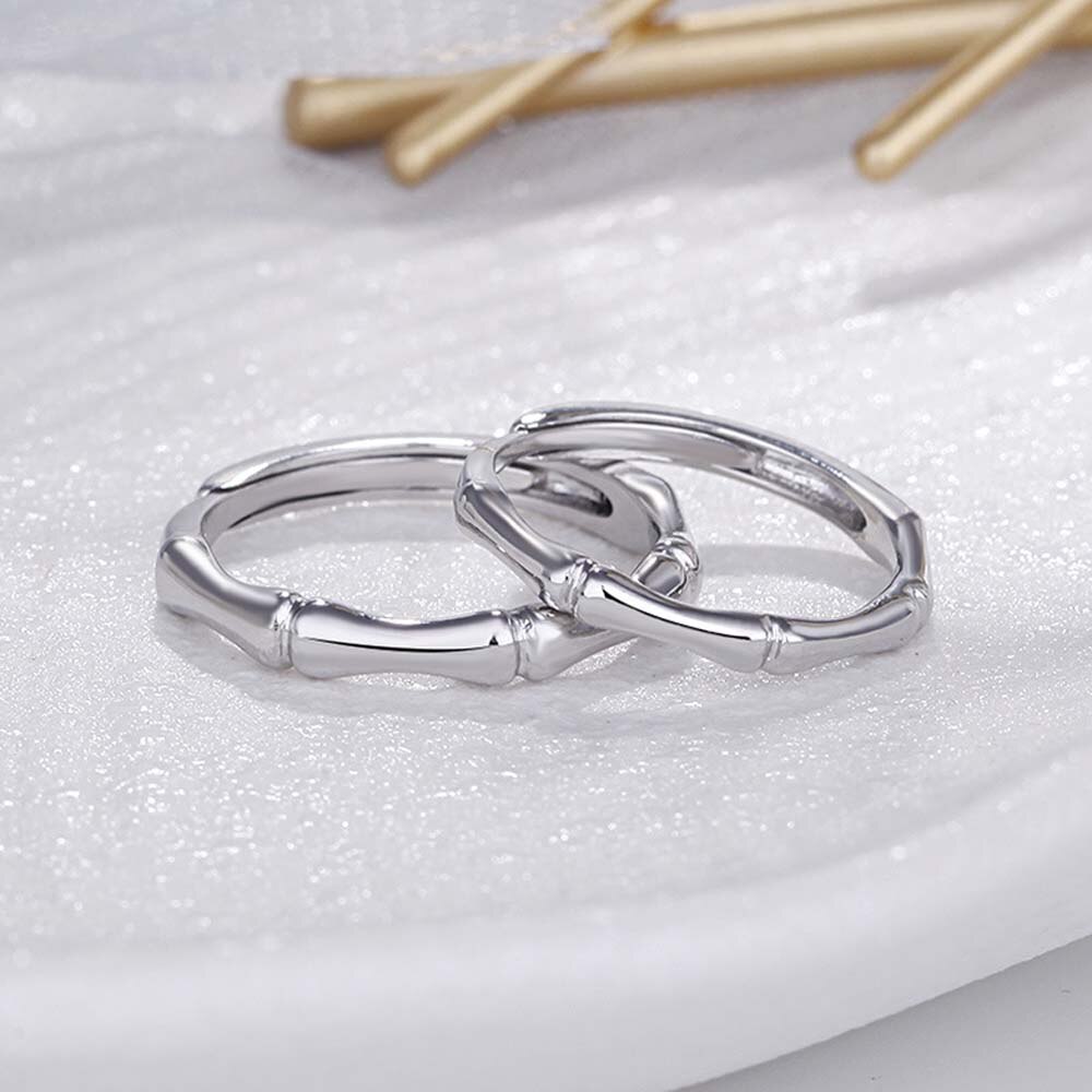 1 Stuk Bamboe Vorm Koper Goud Zilver Kleur Vinger Ring Voor Mannen Vrouwen Wedding Party Opening Minnaar Ring