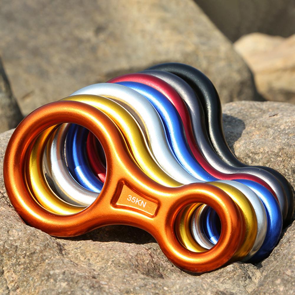 Descender Rappelling Belay Device Carabiner Aluminum Alloy Safe Practical 8-shape Aluminum Alloy Figure Descender