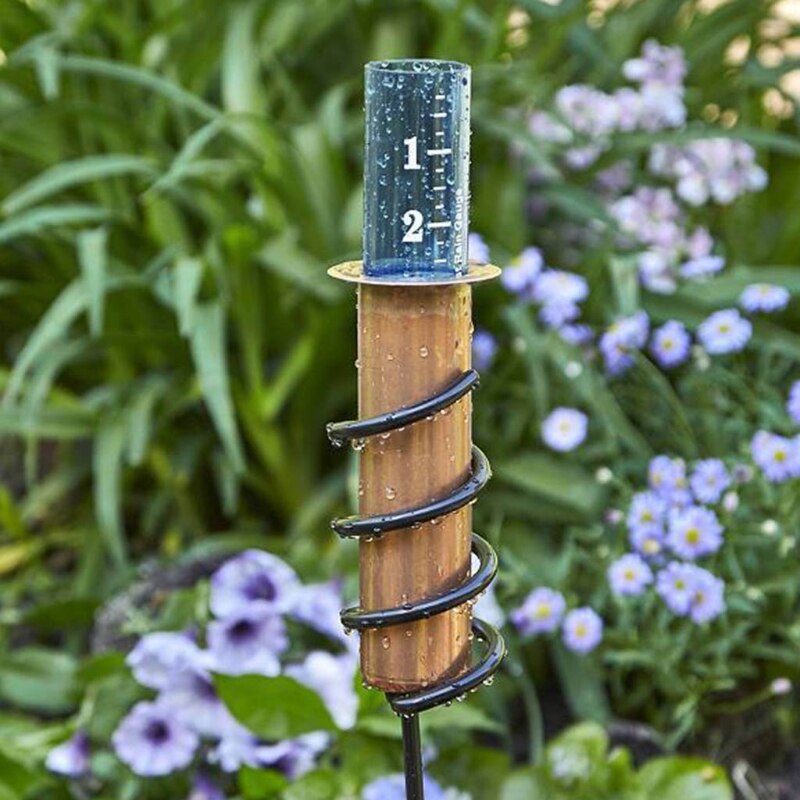 E15A Copper Rain Gauge Garden Water Meter, Floating Rain Gauge Garden &amp; Landscape-Pluviometer Float Measure Vertical Fence