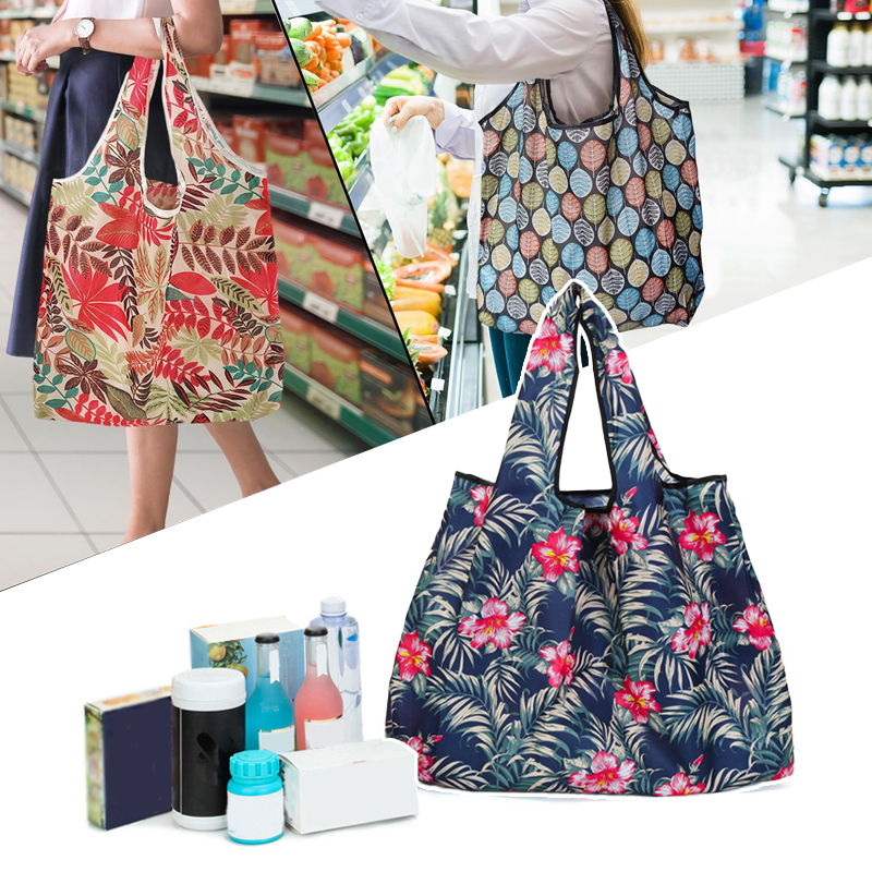 Printing Foldable Shopping Bags Environmental Protection Portable Grocery Bags Large Capacity Portable Storage Bags