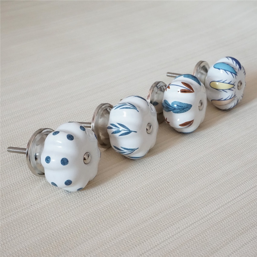 Bouton de poignée de porte de meubles bleu | Commode, boutons en céramique uniques, tire bouton de tiroir coloré armoire de cuisine, tire boutons de placard