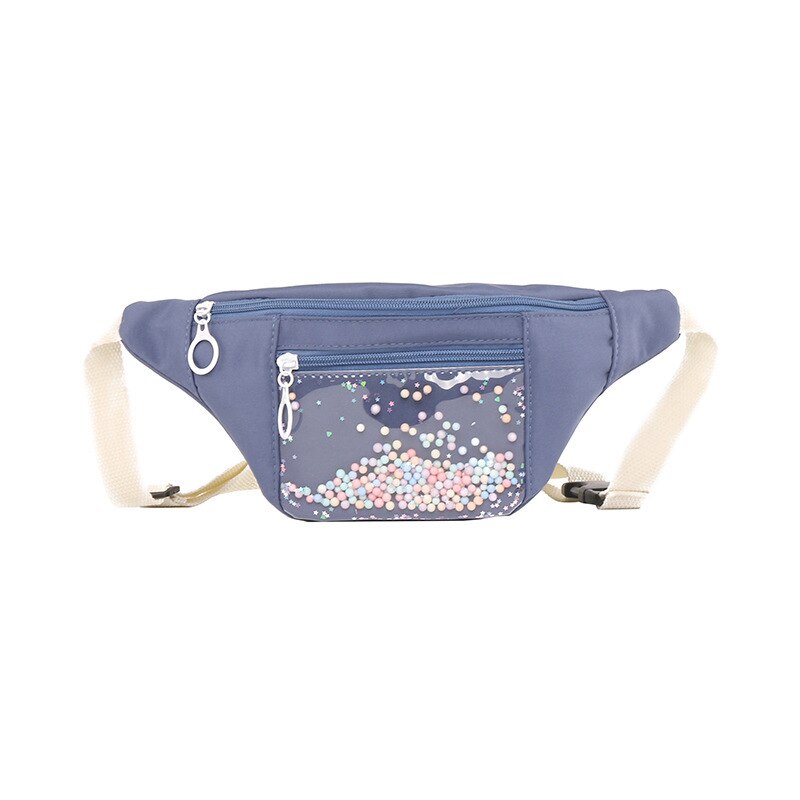 Giappone delle donne di stile della cinghia del sacchetto trasparente borsa di tela petto casuale movimento delle donne sacchetti di spalla di proprietà della chiusura lampo del sacchetto crossbody borse: Blu