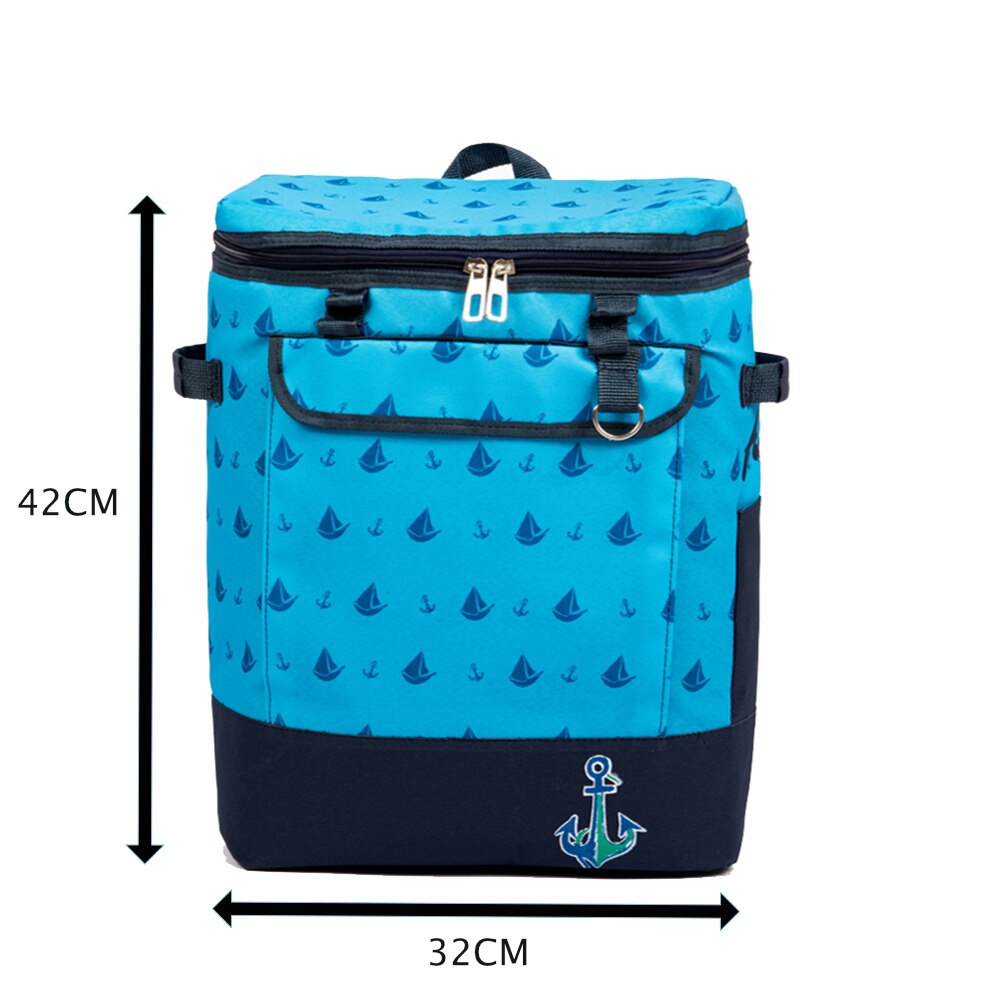 Anemoss Zeilboot Geïsoleerde Koeler Rugzak Draagbare Thermische Voedsel Koelkast Lunch Tas Camping Outdoor Waterdichte Stof Case