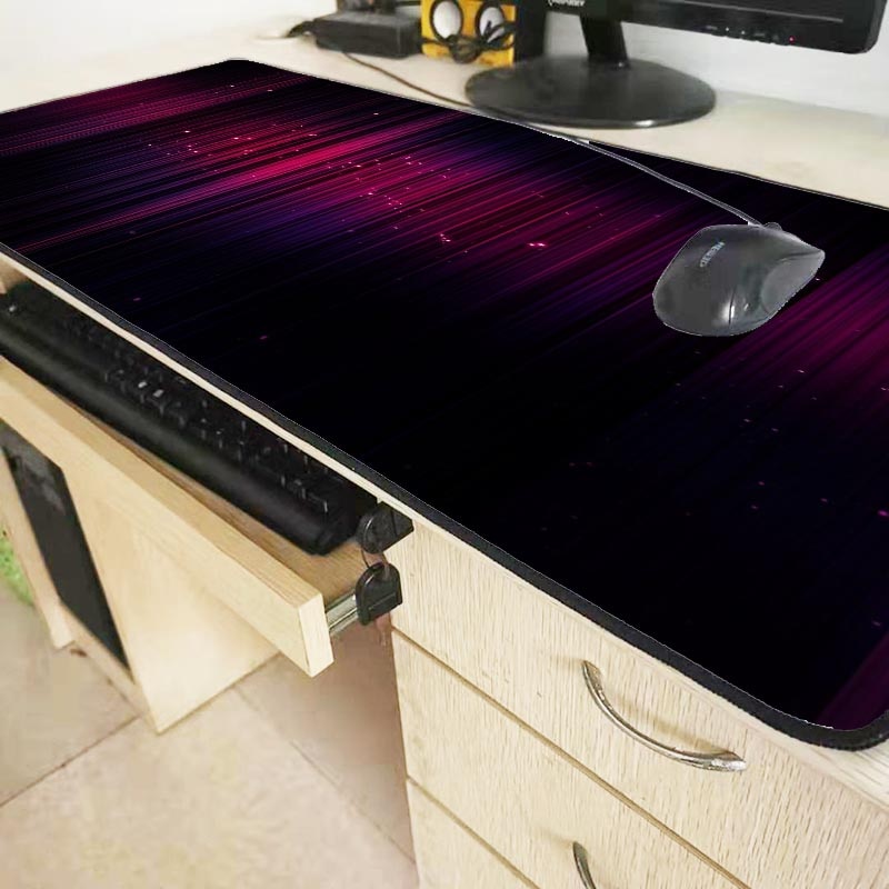 XGZ Cool Purple Lines MousePad Large Locking Edge Speed Game Gamer Gaming Mouse Pad Soft for CSGO Dota 2 Laptop Notebook Mat XXL