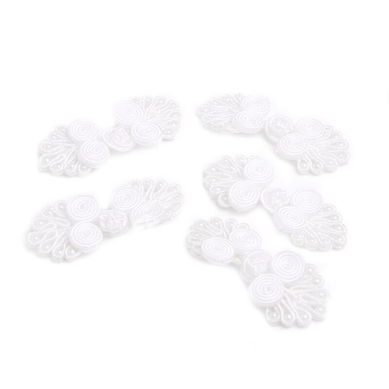 10 paren/pak Kralen Chinese Kikker Sluiting Knoppen Knoop Sluiting Naaien Handgemaakte Craft W215: White