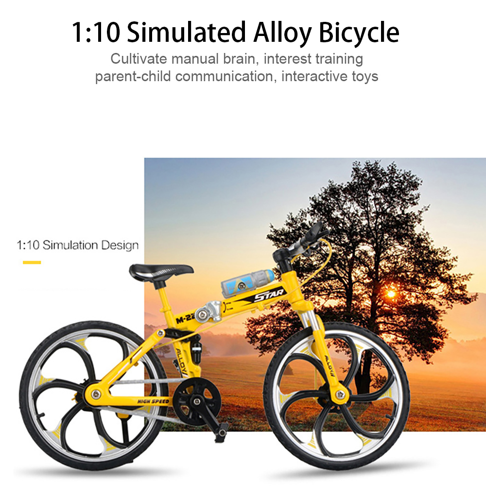 Bike Toy Bicycle Collection Simulation Bicycle Bike Model Alloy Blue Yellow Red Decor Hobby Safe Material Cool Mountain Bike