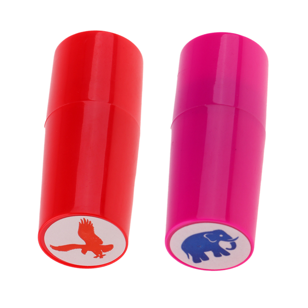 2Pcs Kleurrijke Sneldrogende Golfbal Stamper Langdurige Ballen Marker Indruk Club Golfer Souvenir Golf accessoires: Elephant Eagle