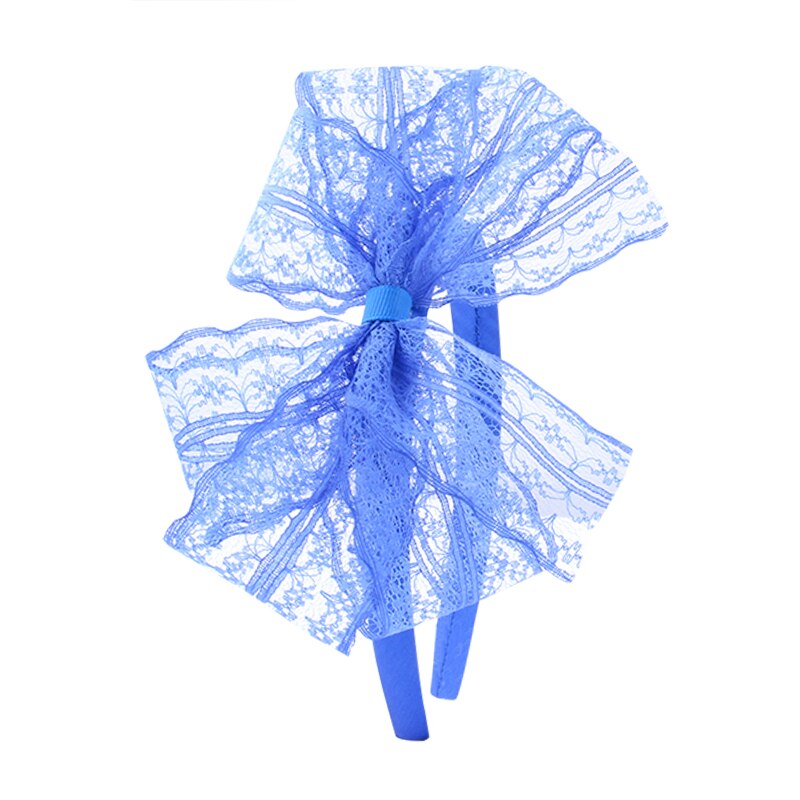Candygirl-Diadema de encaje de los años 80, accesorios de disfraces para temática de los años 80, sin dolor de cabeza, diadema de lazo de encaje de neón para Halloween: blue headband