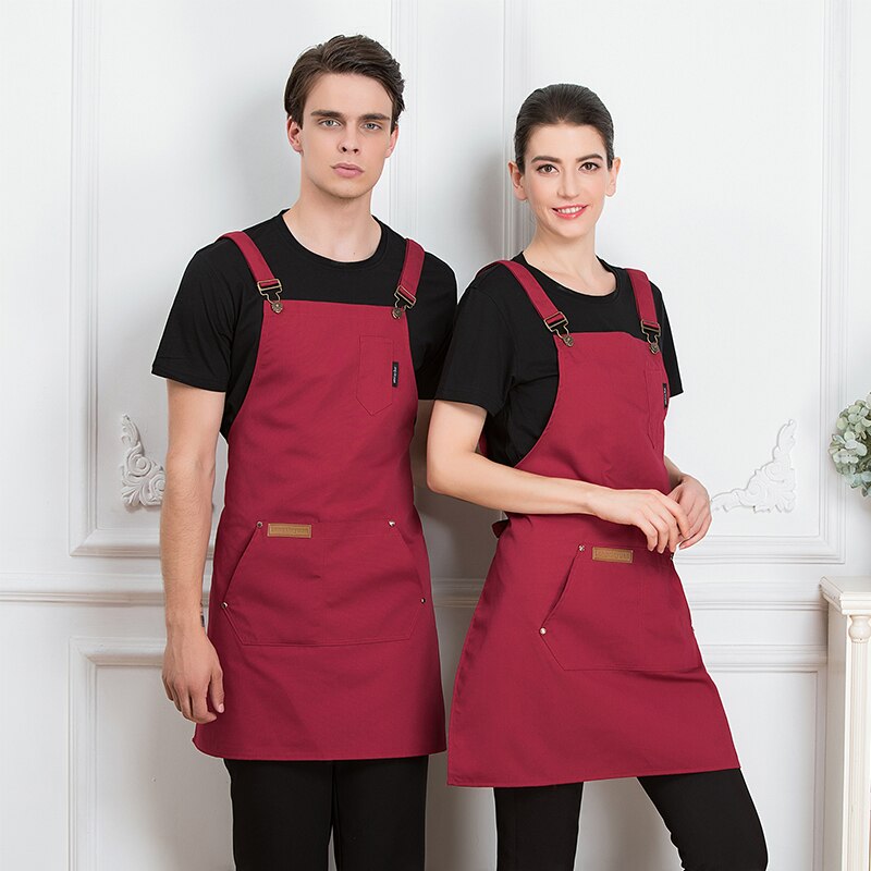 Men Women Adjustable Chef Apron Hotel BBQ Cafe Catering Food Service Restaurant Uniform Bakery Waiter Kitchen Work Apron