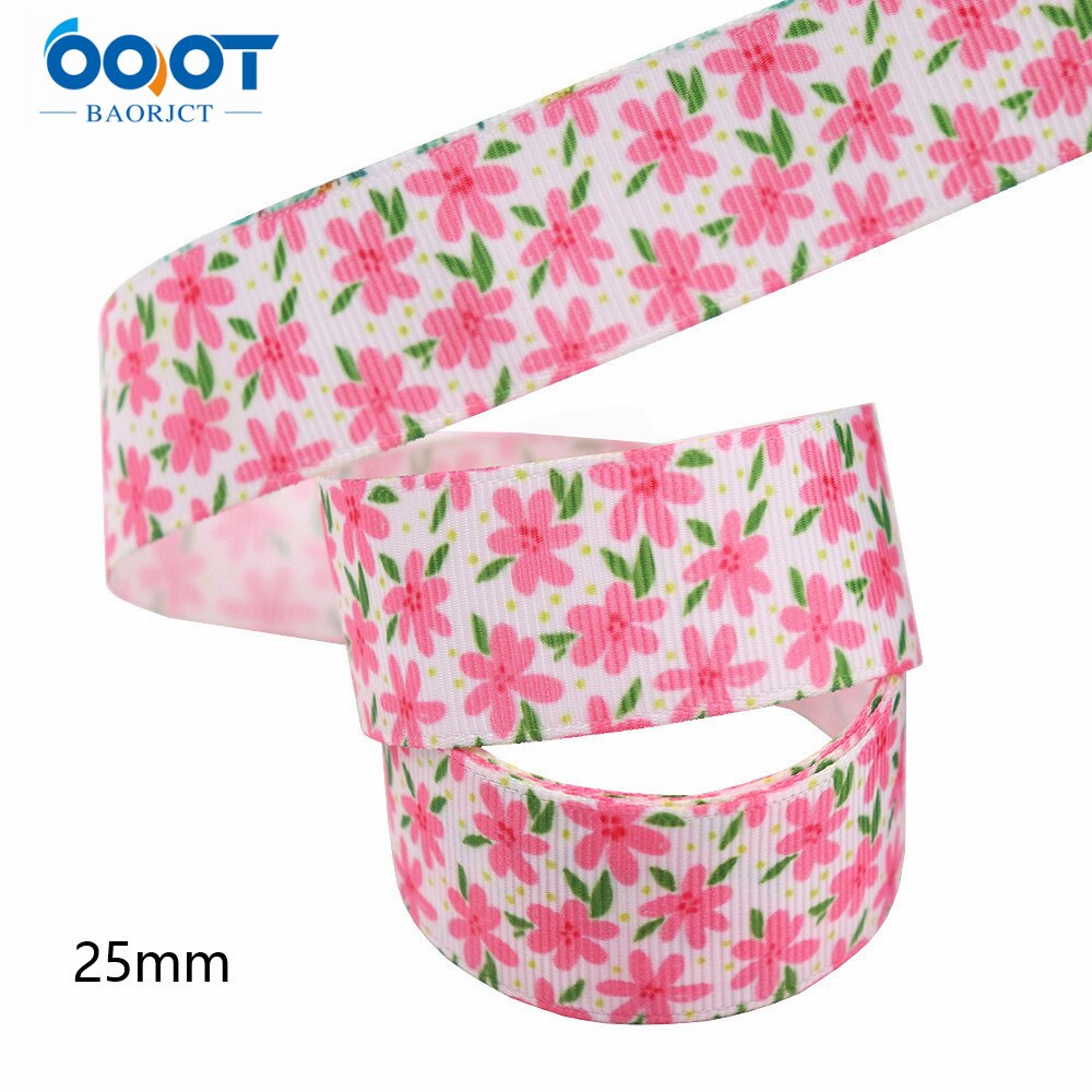 Flower Thermal Transfer Printed Grosgrain Ribbons,25mm 10Yards M-211111-2103 Wrap Bow Cap DIY Accessories Decorations: M-211111-2108