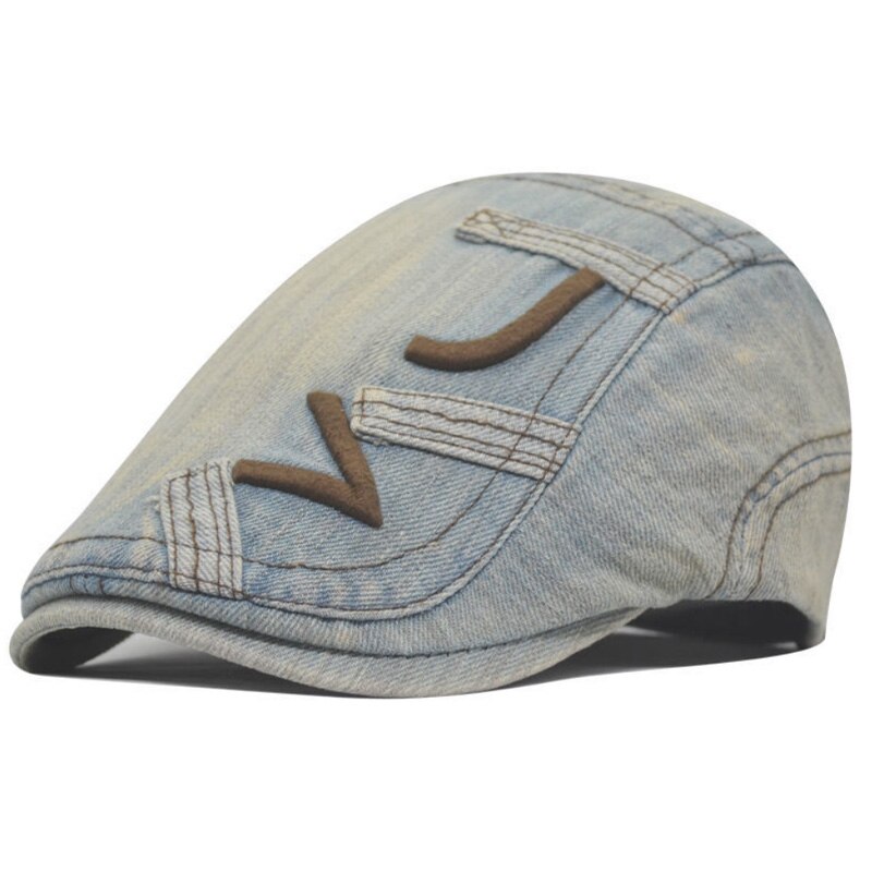 Gorras deshilachadas de tela vaquera para hombre y mujer, gorros de tela vaquera Deshilachados, estilo Retro clásico, costura, ropa de calle de , Unisex: Light Blue B