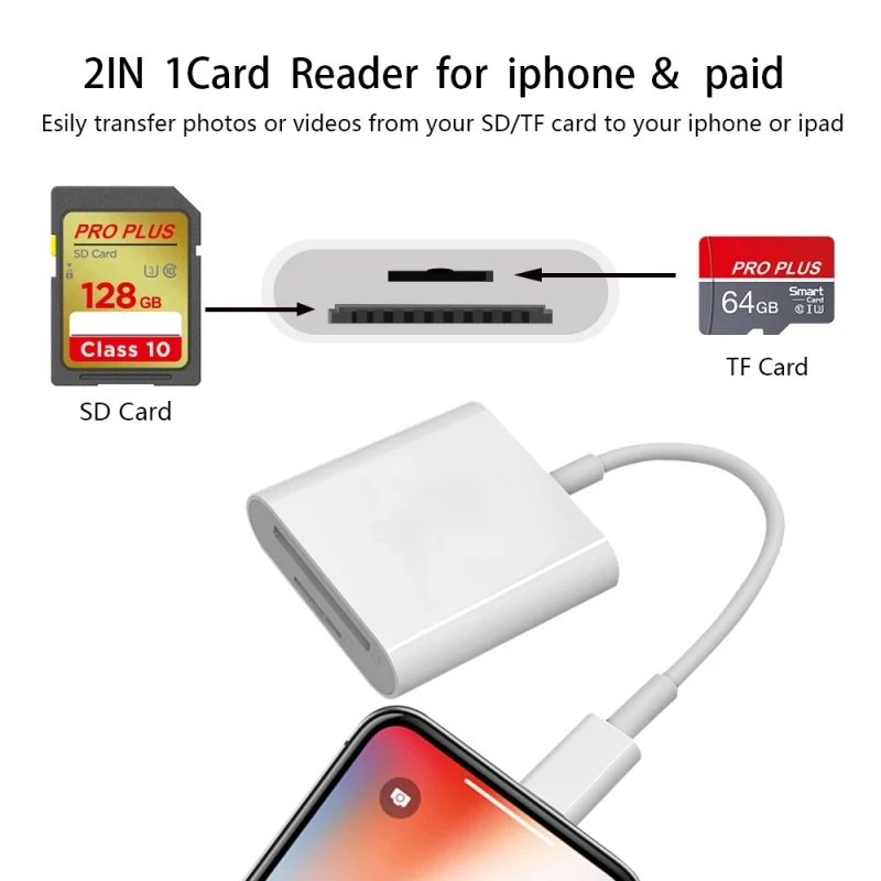 Czytnik kart Lightning na SD do adaptera pamięci flash SD/TF Adapter karty pamięci do pamięci flash IPhone IPad