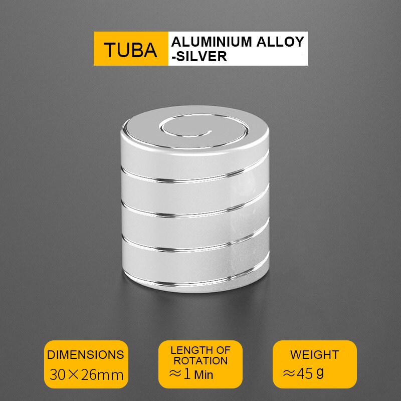 Desktop Decompression Rotating Cylindrical Gyroscope Office Desk Fidget Toys Optical Illusion Flowing Fingertip Toy: slivery