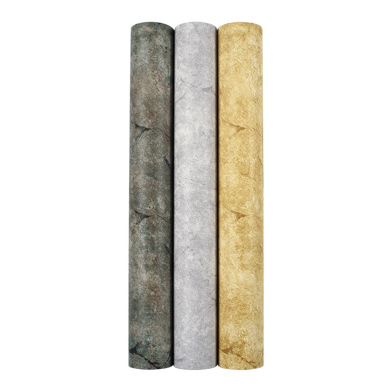 Retro Industrial Style Plain Solid Color Wallpaper Clothing Store Internet Cafe Restaurant Retro Cement Gray Crack PVC Wallpaper