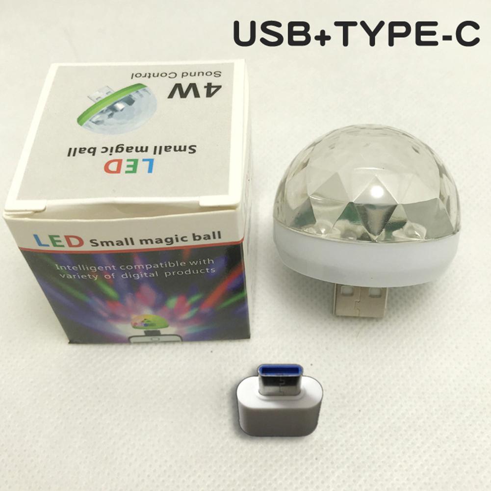 Led lys dj lys rgb farve skiftende lyd aktiveret krystal magisk mini disco kugle ktv lydlys til bryllupsfest