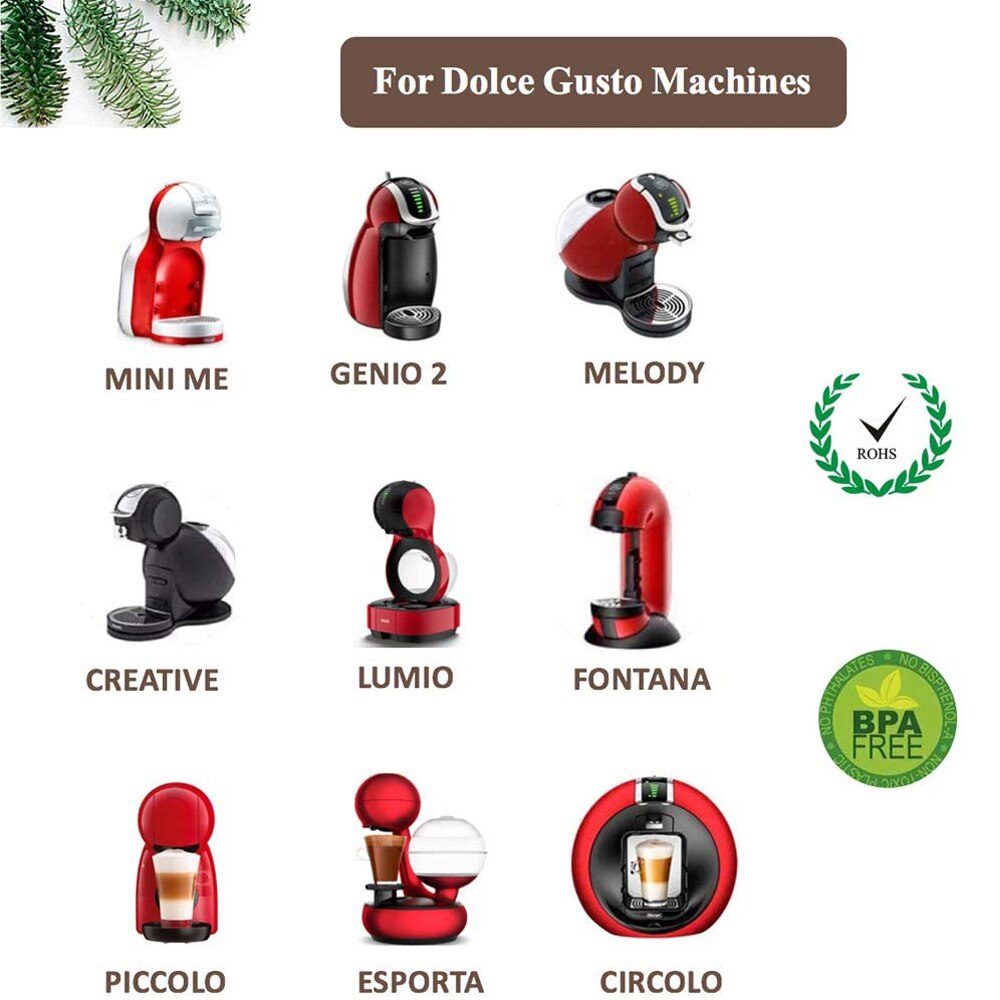 1Pc Refillable Coffee Filter 4X5.4cm 12g Sweet Taste Reusable Coffee Capsule Plastic PP Basket Dolce Gusto