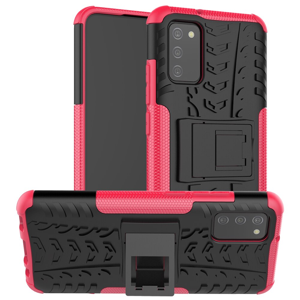 Coque rigide résistante aux chocs pour Samsung Galaxy A02s, étui de téléphone robuste, armure PC Funda Capa: Pink