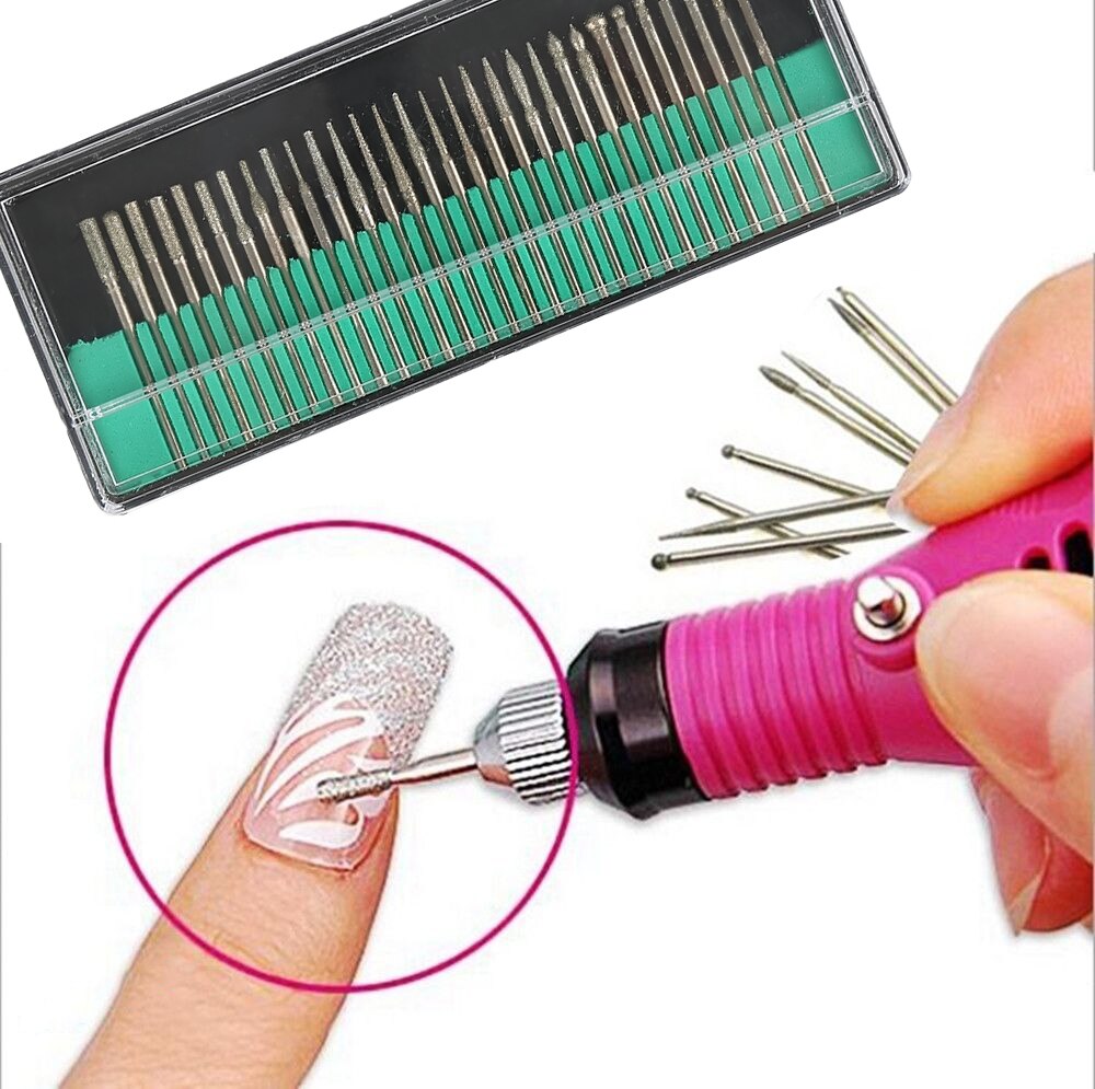 30Pcs 2.35/3 Mm Nail Boren Set Nail Schuren Slijpen Heads Manicure Pedicure Gereedschap Voor Elektrische Apparaat manicure Machine