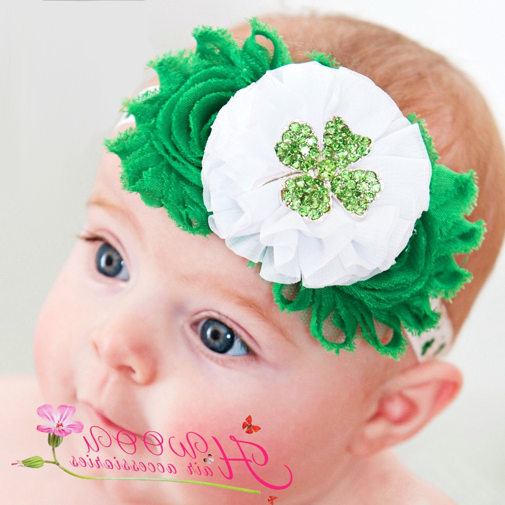 MAYA STEPAN 1 PCS Del Bambino Della Ragazza Della Fascia Infantile Degli Accessori Dei Capelli Del Fiore Del Trifoglio Neonato Tiara Headwrap Del Bambino Di Cristallo Copricapi Panno