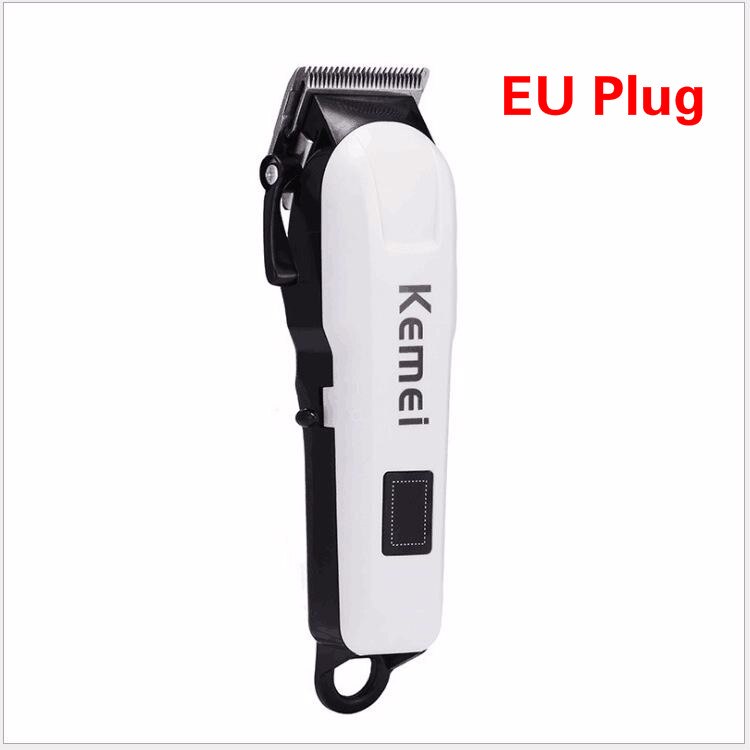Kemei tondeuse à cheveux LCD affichage 0mm tête à baldaquin tondeuse à barbe hommes électrique coupe de cheveux Machine coupe rasoir: EU Plug