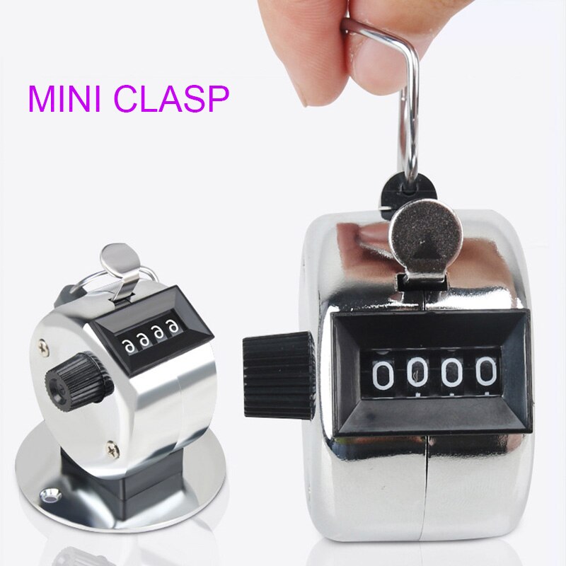 Mini 0-9999 Counter Metal Case Manual Four-Digit Counter Hand Tally Counters Clicker Measuring Tool 4 Models with Thicker Base