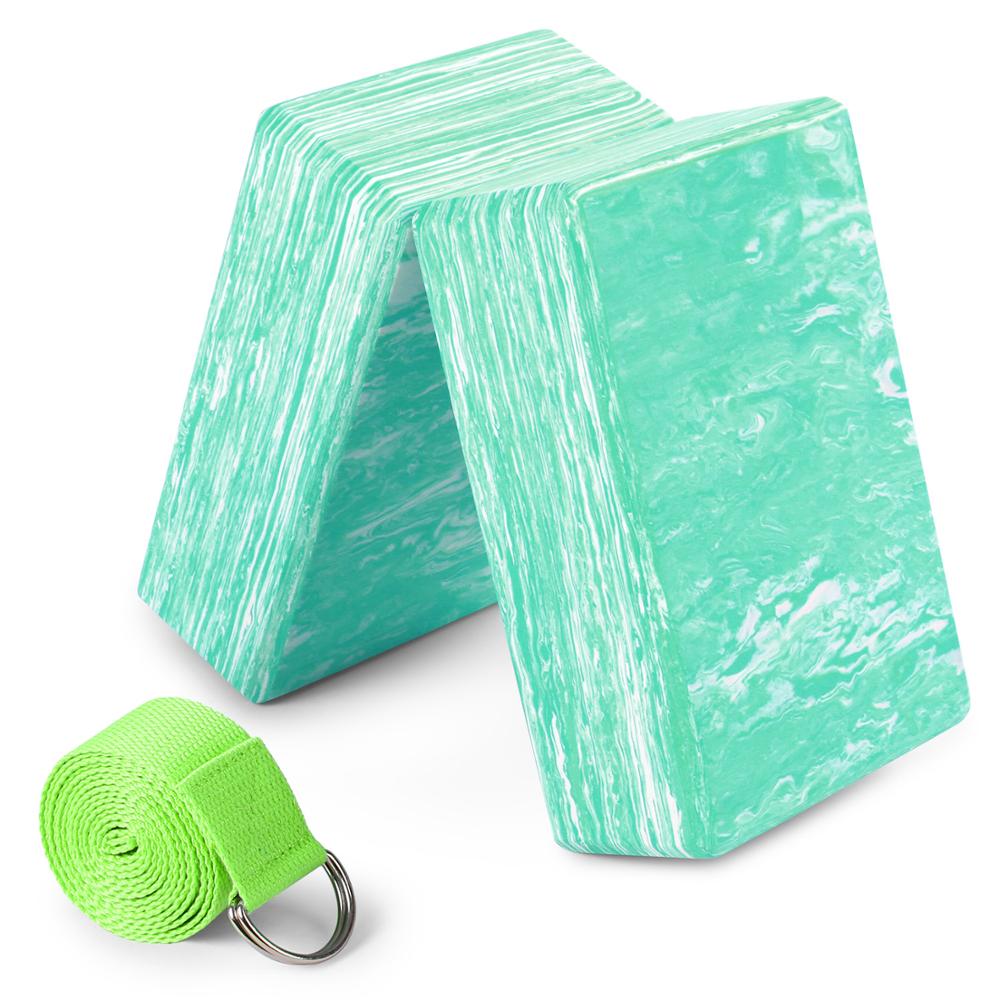 2 stk eva-kamuflasje med høy tetthet yoga murstein antiskli anti-stress trening fitness yoga blokk pilates nybegynner 23cm*7.5cm*9cm: Grønn