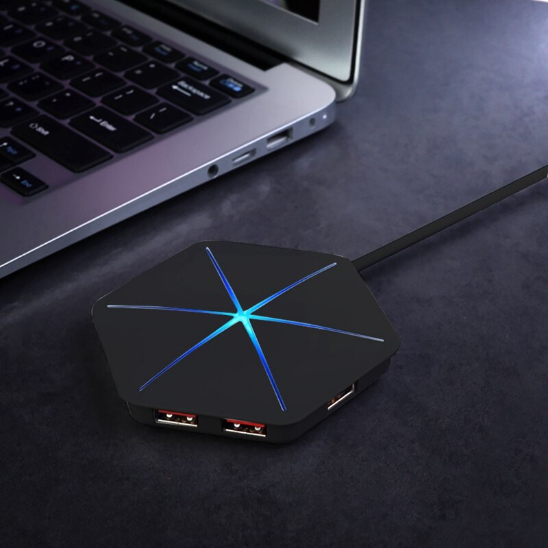 6-Port USB2.0 rozgałęźnik Centrum kolor światła ładowania rozdzielacz z TF czytnik kart SD robić wielu urządzeń ambona laptopy