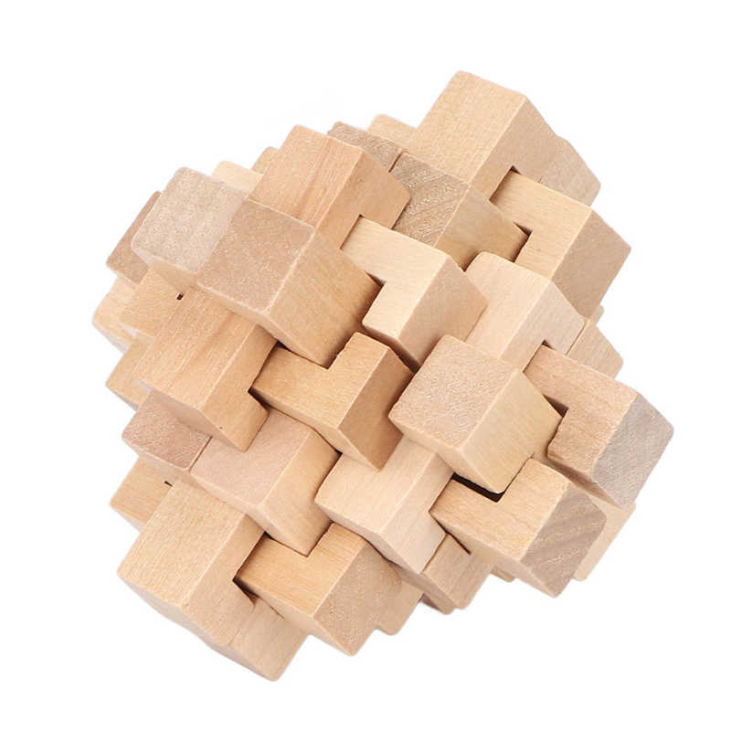 Unlock Interlock Puzzle Logic Training Brain Development Wooden Portable Birthday Puzzle Unlock Toy for Home Office for