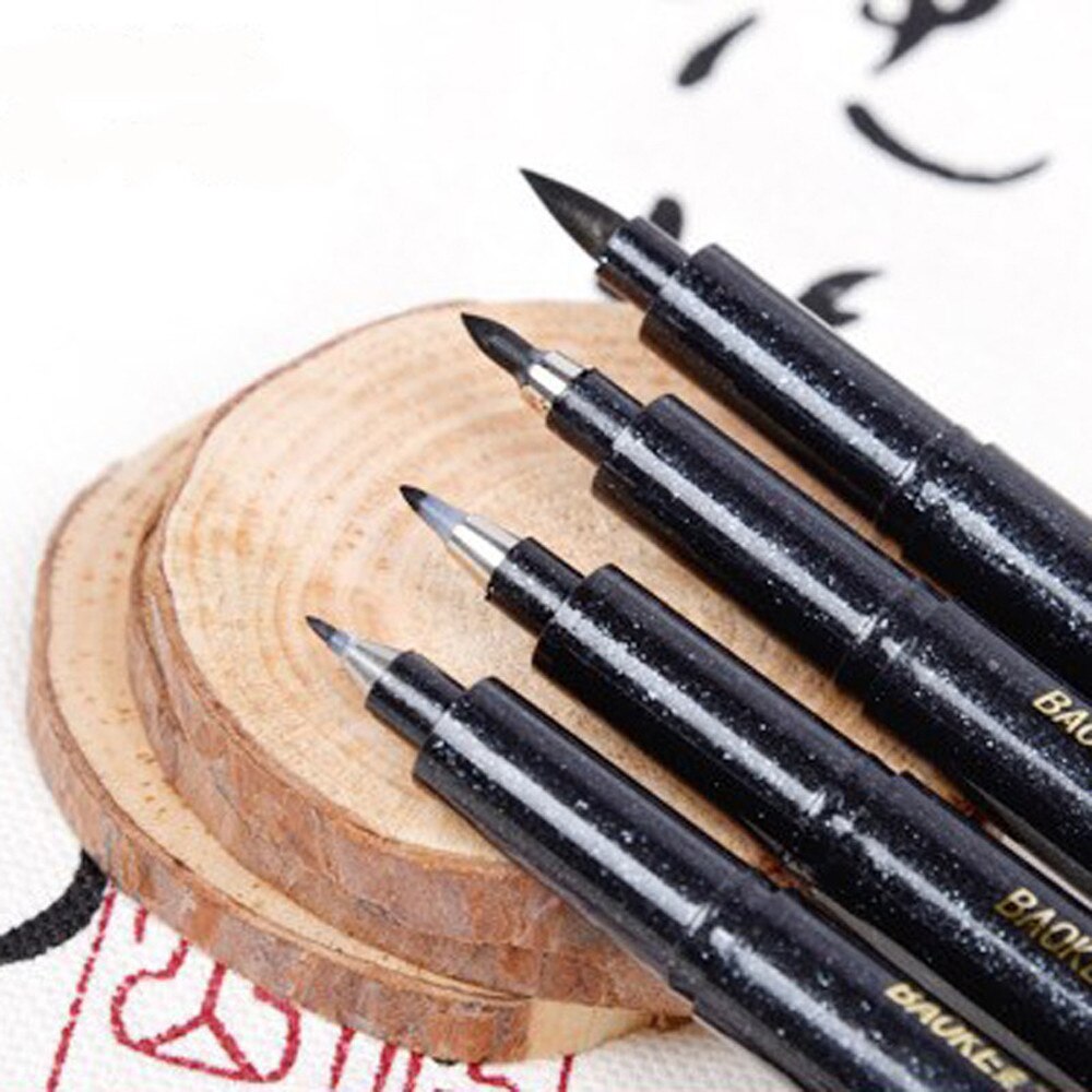 4 Sizes Ink Calligraphy Pen Hand Lettering Pens Brush Markers Drawing Art Marker
