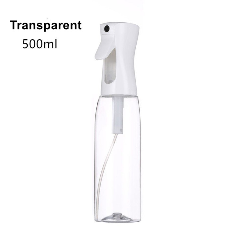 Botella pulverizadora de alta presión para peluquería, bote rociador de niebla continua de 200ML/500ML, herramientas de peluquería, regadera rellenable: 500ml Transparent