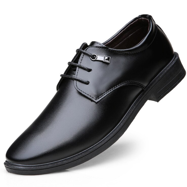 Herenschoenen eenvoudig trendy klassiek vrijetijdsschoenen all-match koreaanse stijl antislipschoen heren heren retro puntschoen deodorant: Zwart / 8