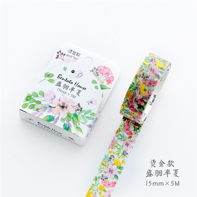 Verschiedene Blumenfolien-Washi-Band zum Selbermachen, dekoratives Maskierung-Klebeband für Scrapbooking und Telefondekoration: Lavendel