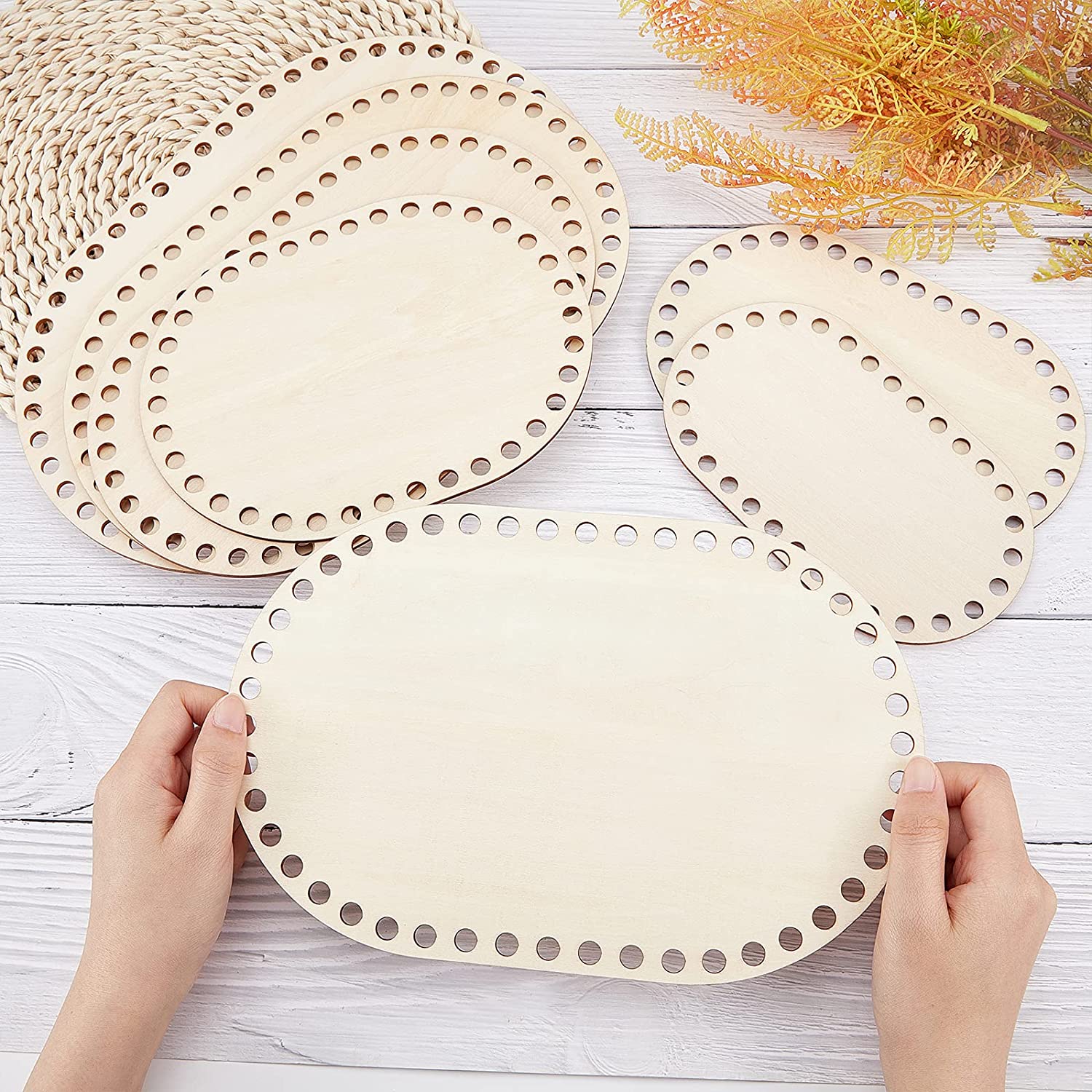 D & D 3 teile/satz Natürliche Holz Korb Unterseite Oval leer Solide Häkeln Korb Holz Basis für DIY Korb Weben liefert Handwerk Machen