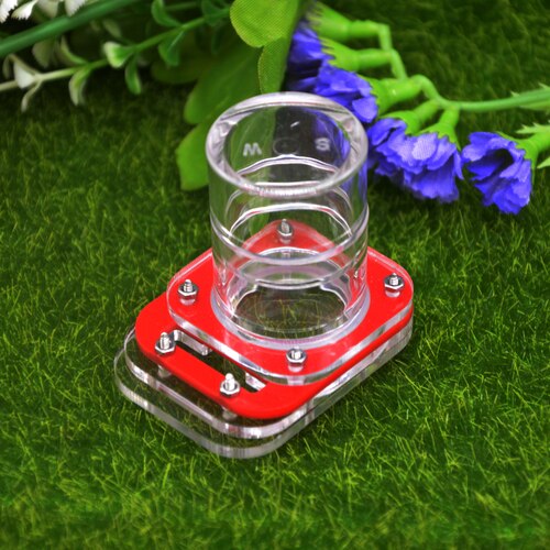 1PCS Ants Farm House Acrylic Vertical Cylindrical Water Feeder Pet Ant Nest Water Feeder Multicolor Reptile Water Feeder: Red