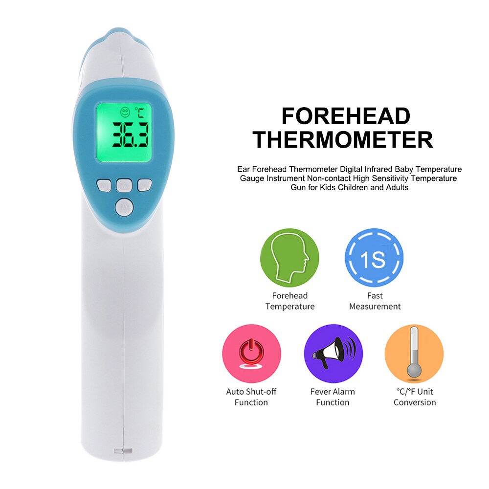 Digitale Thermometer Temperatuur Koorts Meting Gereedschap Voorhoofd Non-Contact Infrarood Lcd Ir Thermometer Volwassen: MD1142