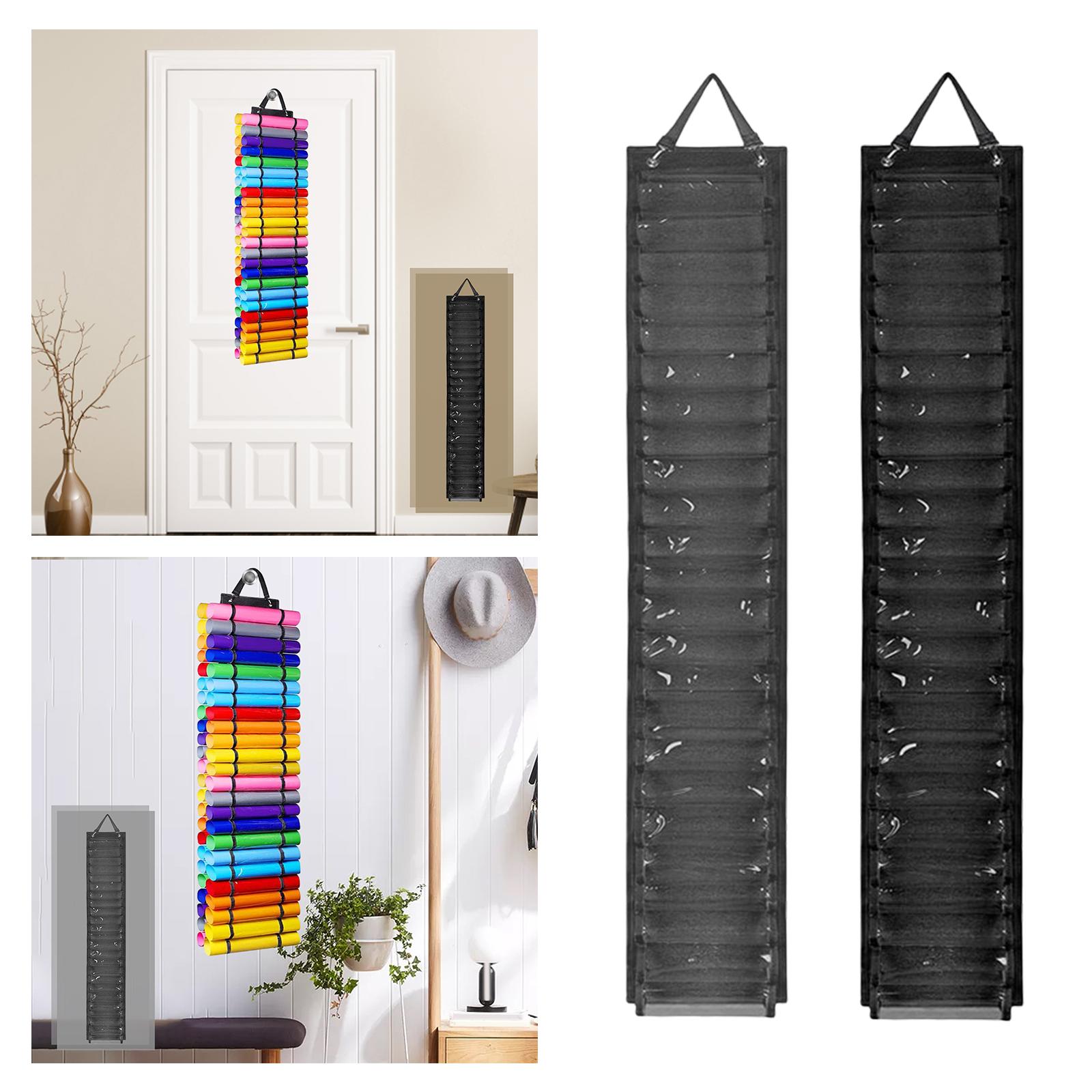 Vinyl Roll Holder Storage Partitions Organizer Storage Rack Vinyl Transparent Hanging Pocket for Craft Room Painting Closet